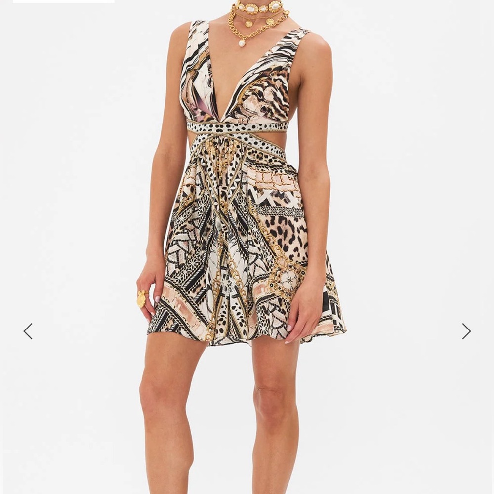 Camilla Cut Out Short Dress Mosaic Muse - New w/ Tags